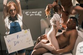 Милашку молодку трахают мужики здоровяки